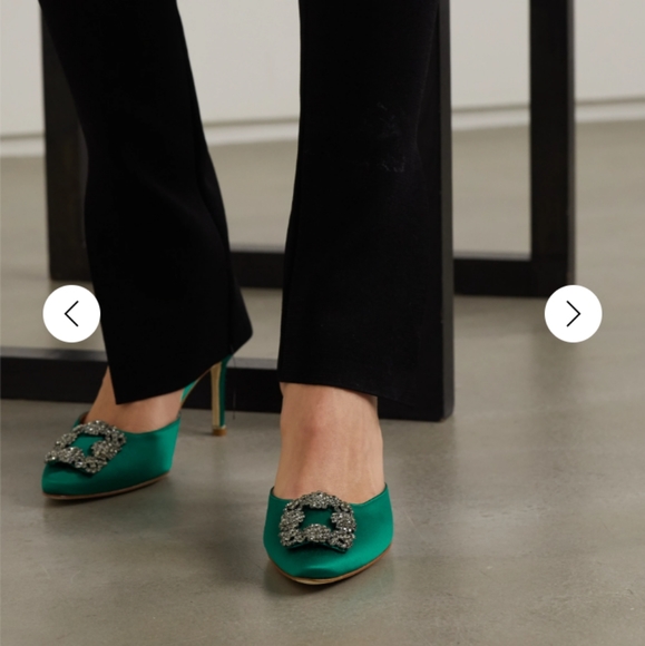 Manolo hangsi mules!  Size 42. Green - Picture 2 of 5